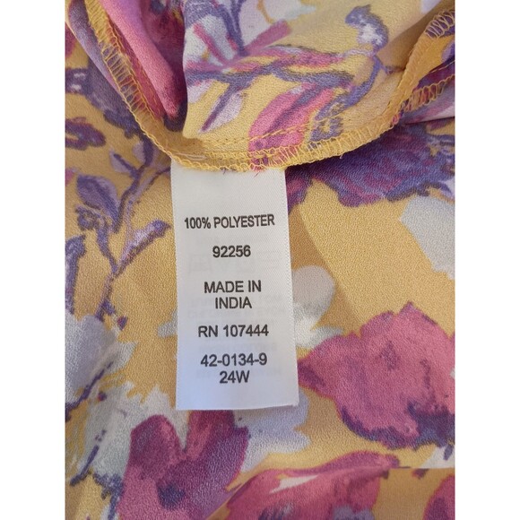 Jessica London Top Plus Size 24W Multicolor Floral Sleeveless - Picture 8 of 8